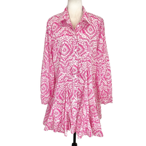 Zara pink and white flared dress